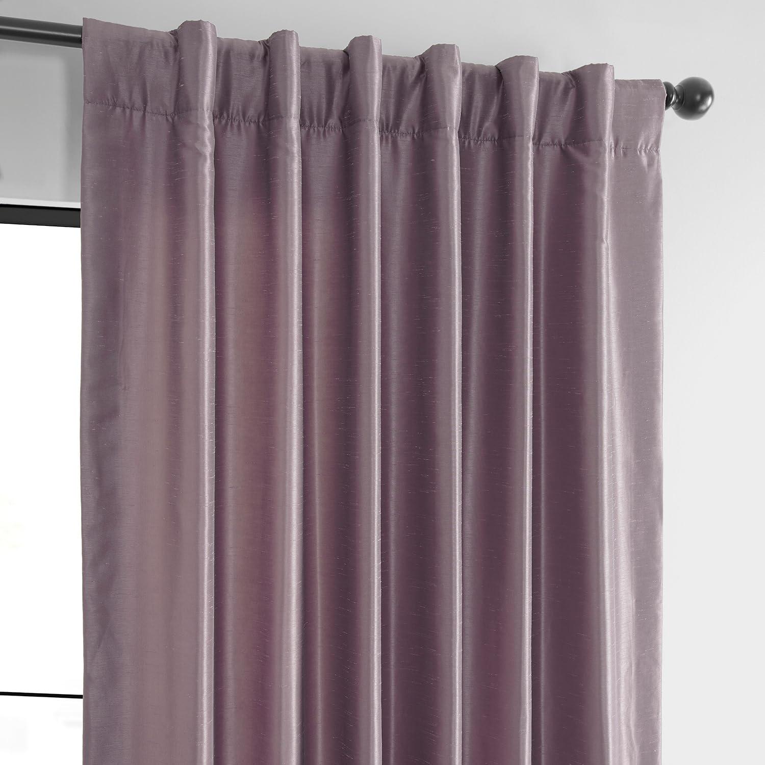 Rayne Vintage Textured Faux Dupioni Silk Room Darkening Curtains Window Single Curtain Panel