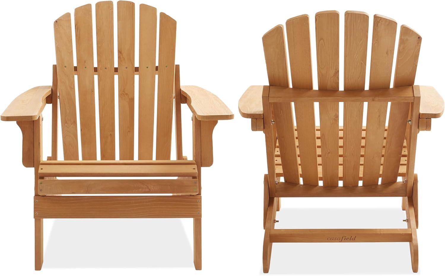 Set of 2 Oversized Folding Wooden Adirondack Chair (Set of 2)