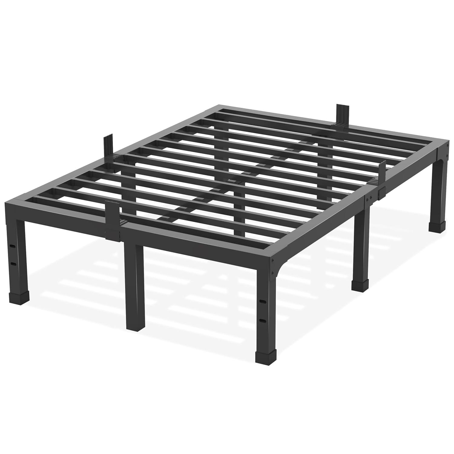 14 Inch Queen Size Bed Frame,3500 lbs Heavy Duty Metal Platform, Mattress Foundation with Steel Slat Support/No Box Spring Needed/Noise Free/Non-Slip/Easy Assembly