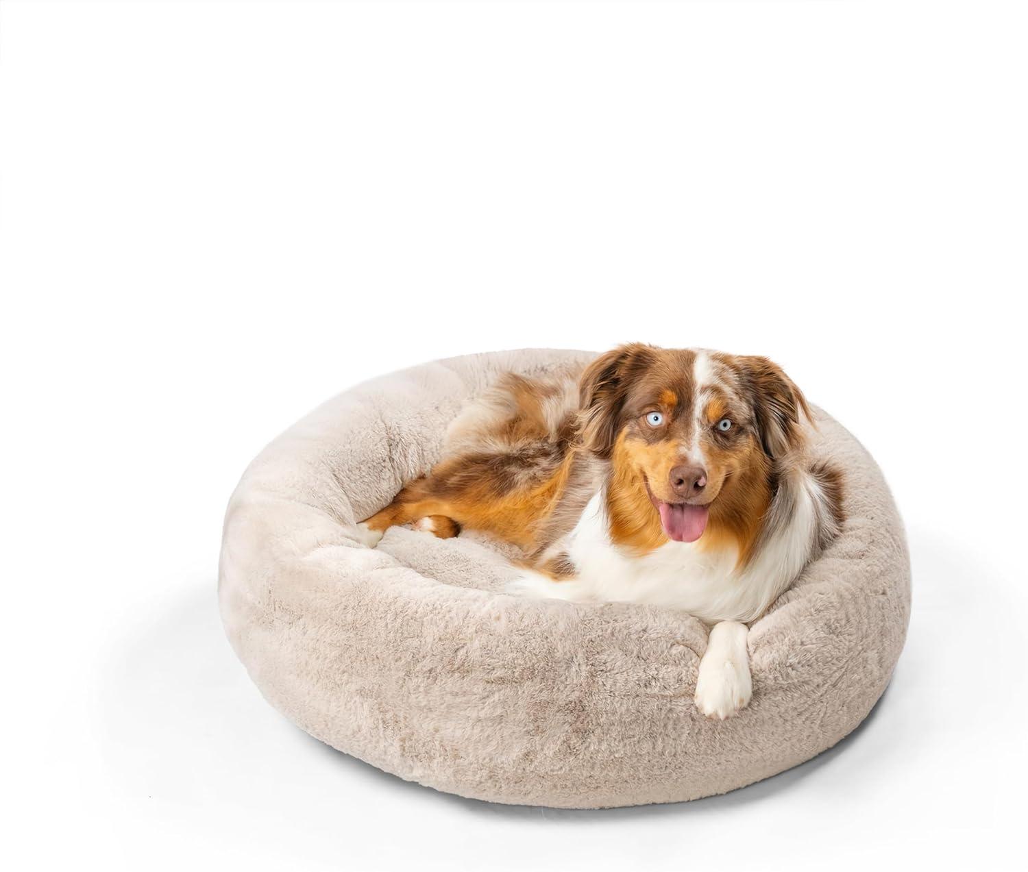 Best Friends by Sheri SnuggleSoft Faux Fur Memory Foam Calming Donut Bed