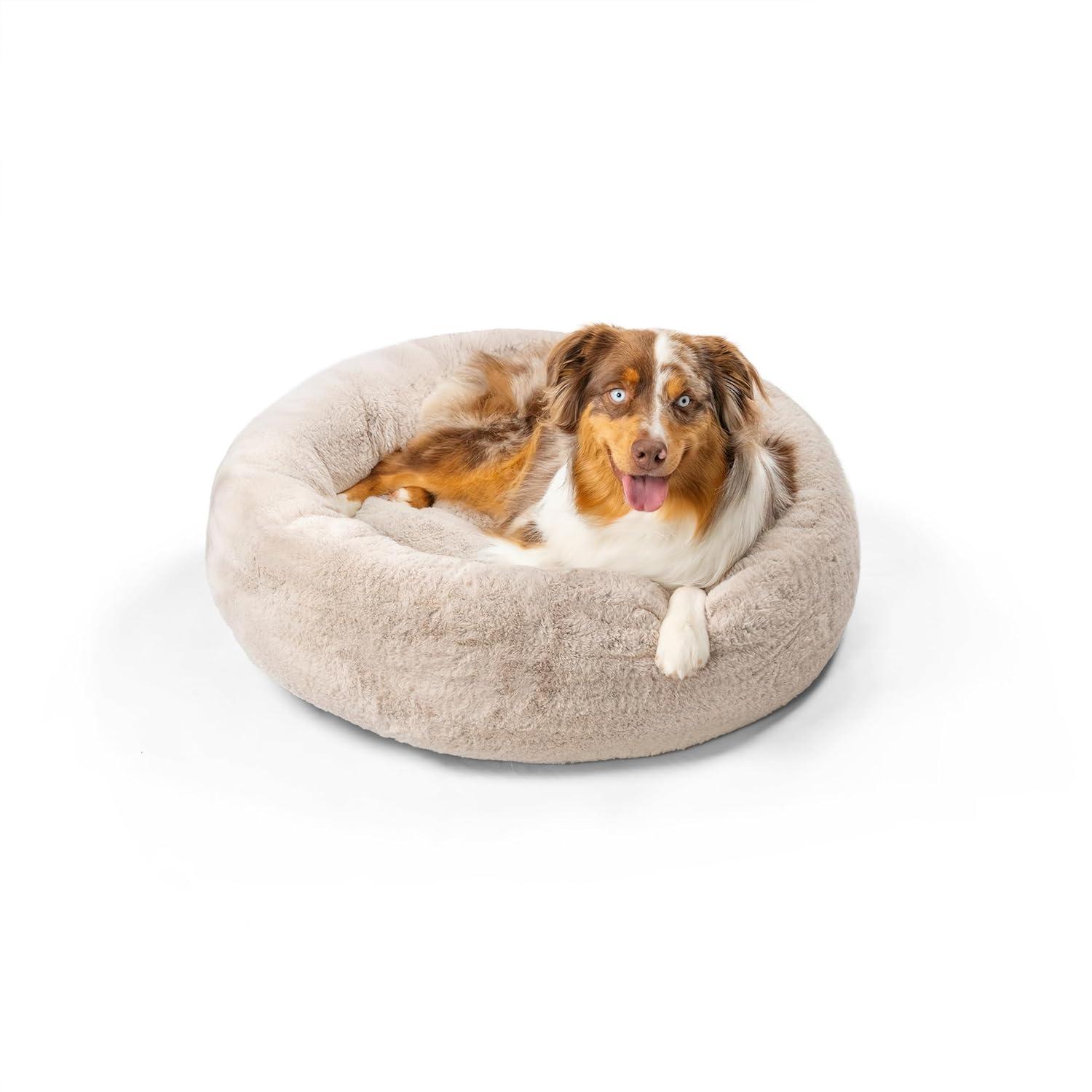 Best Friends By Sheri Best Friends by Sheri SnuggleSoft Faux Fur Memory Foam Calming Donut Bed