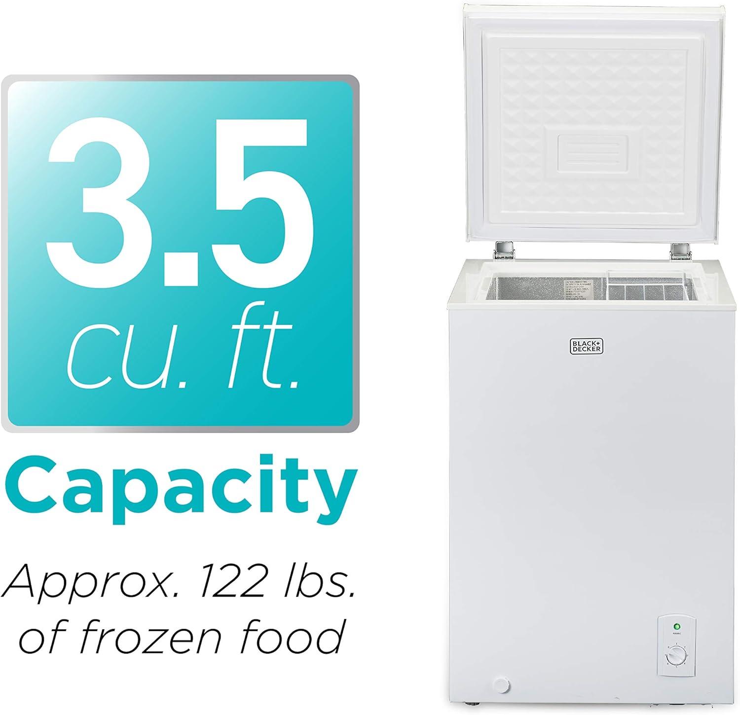 Black+Decker BCFK356 3.5-Cubic-Foot Chest Freezer, White