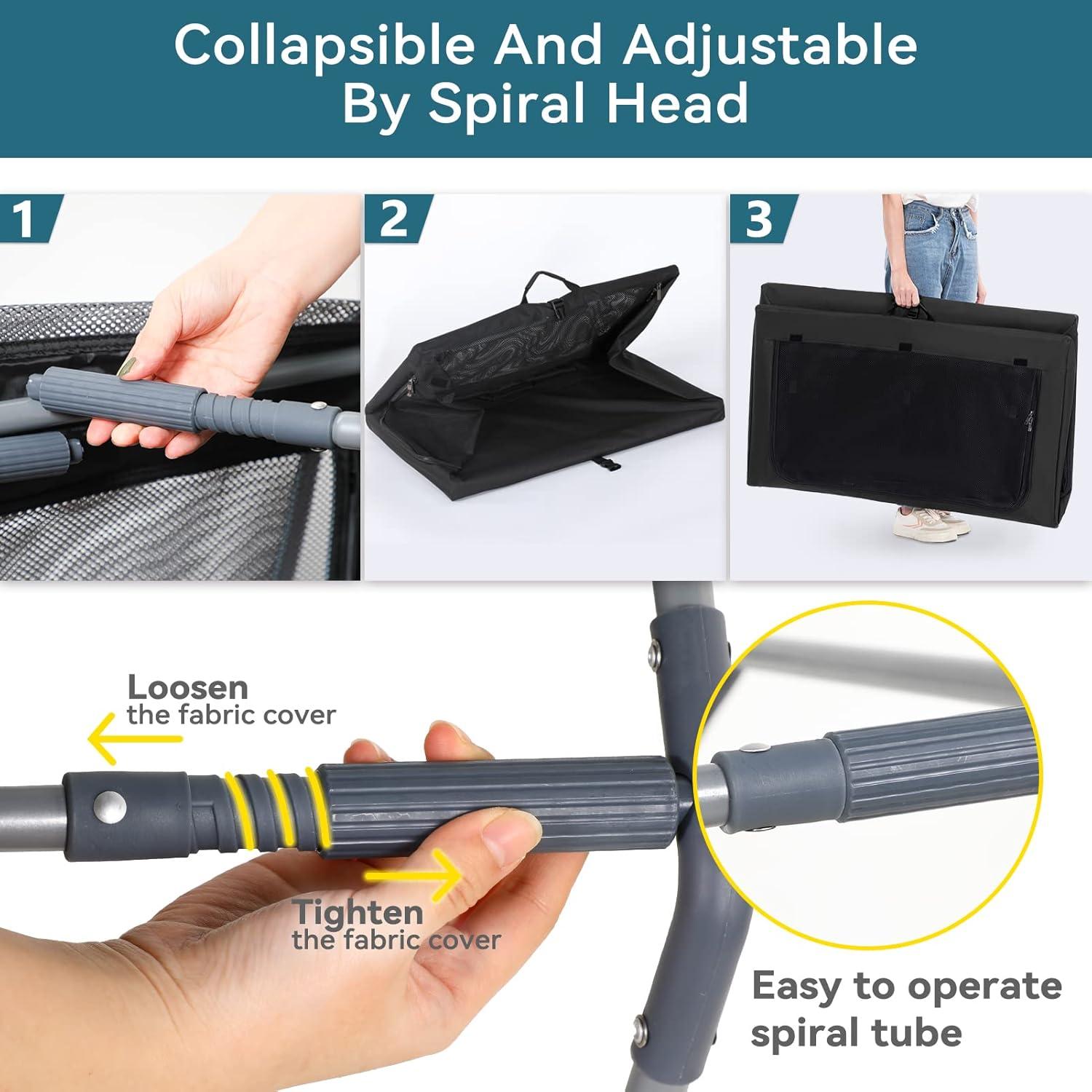 PETSFIT 30in Portable Dog Crate,Comfy Inside with Thicken Mat, Collapsible Crate for Home and Travel,Black