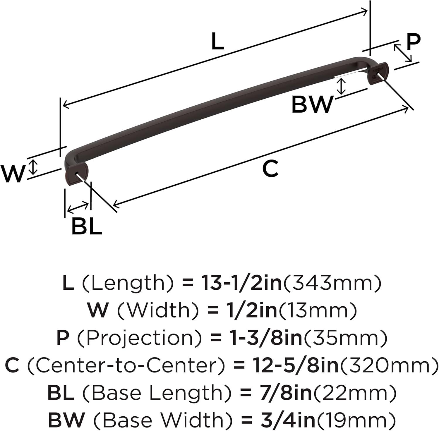 Oil-Rubbed Bronze 12-5/8" Modern Industrial Bar Pull