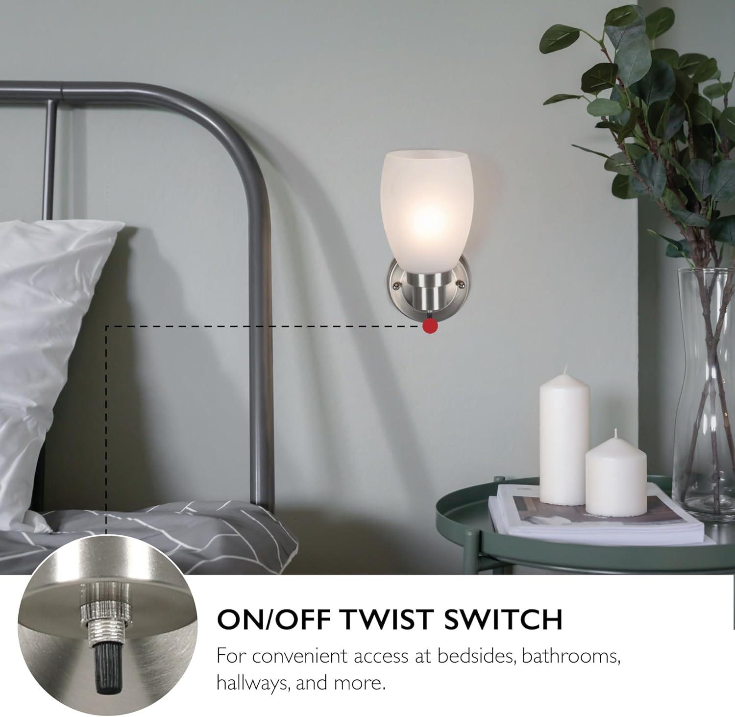 Design House  Lydia Wall Light in Satin Nickel