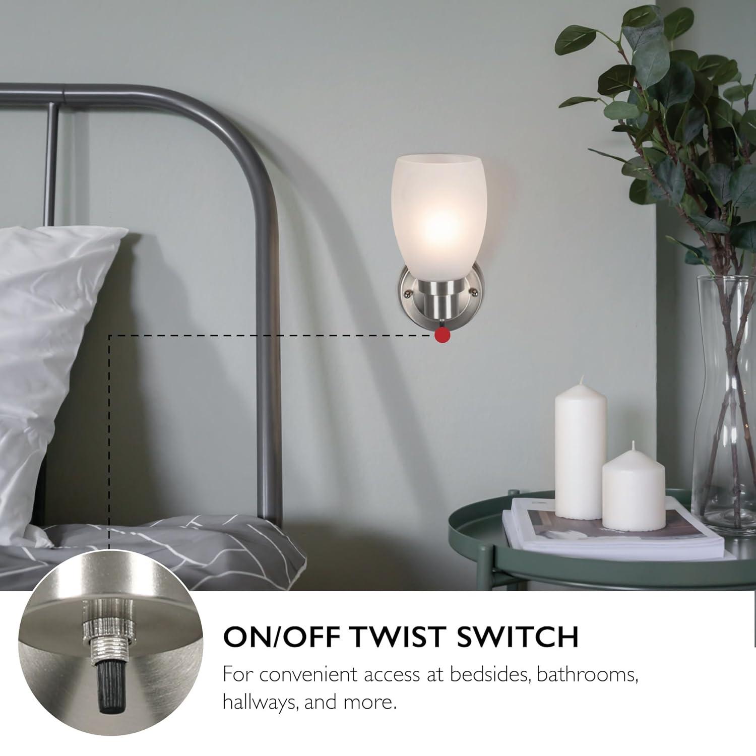 Design House  Lydia Wall Light in Satin Nickel