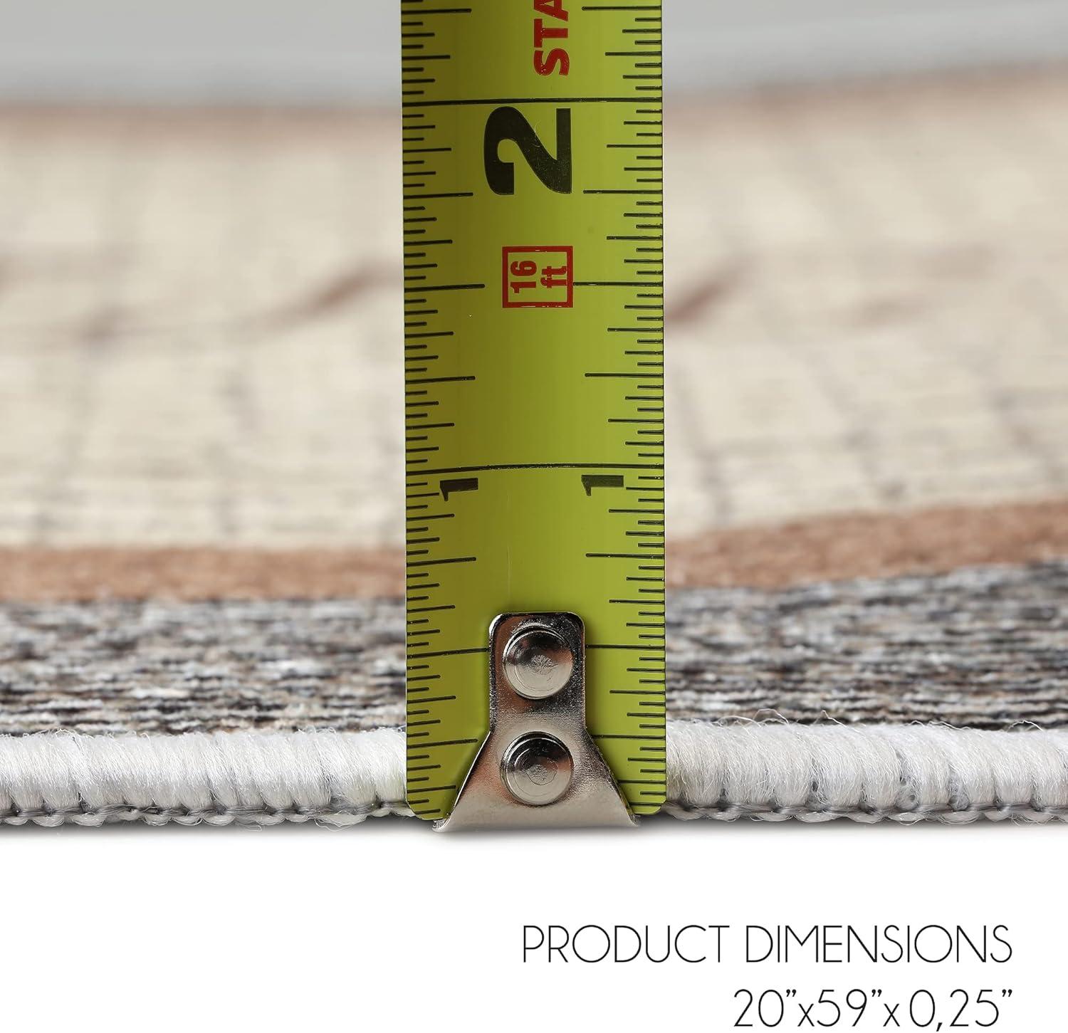 SUSSEXHOME Washable Indoor Laundry Room Rug Runner - 70 % Cotton Kitchen Floor Mat[Gray&White]