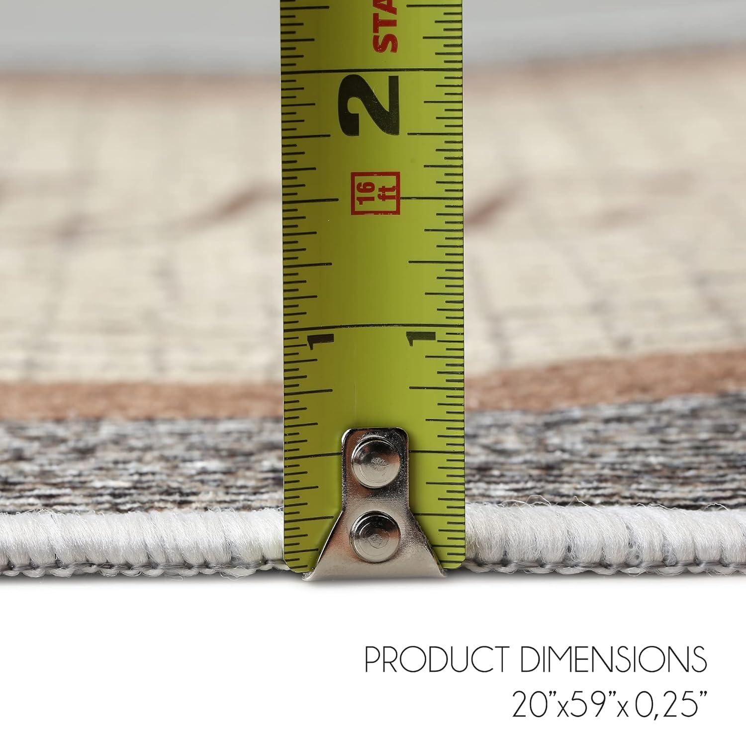 SUSSEXHOME Washable Indoor Laundry Room Rug Runner - 70 % Cotton Kitchen Floor Mat[Gray&White]