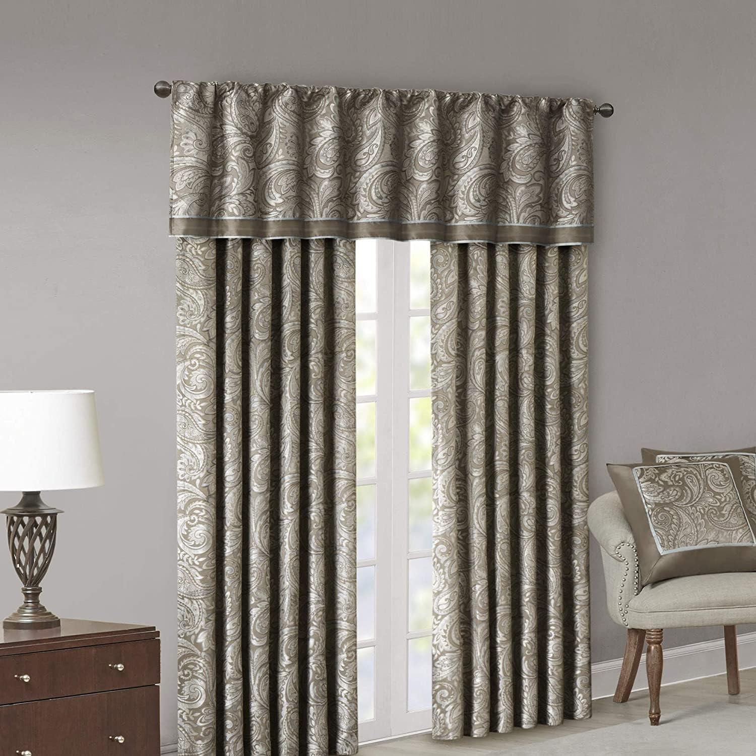 Aubrey Jacquard Curtain Panel Pair (Set of 2)