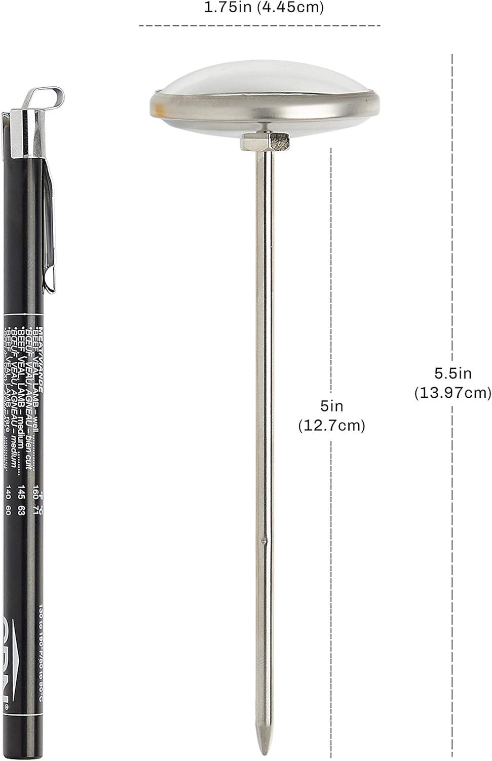 Stainless Steel Digital Meat Thermometer with 1.75" Dial