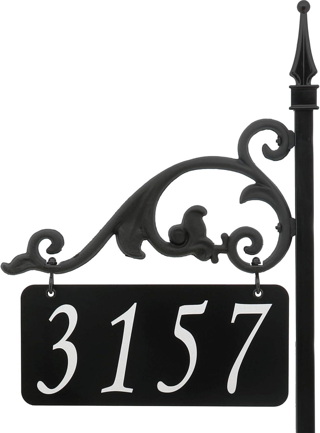 Address America USA Handcrafted Annandale Double-Sided Reflective Address Sign - 30" Pole