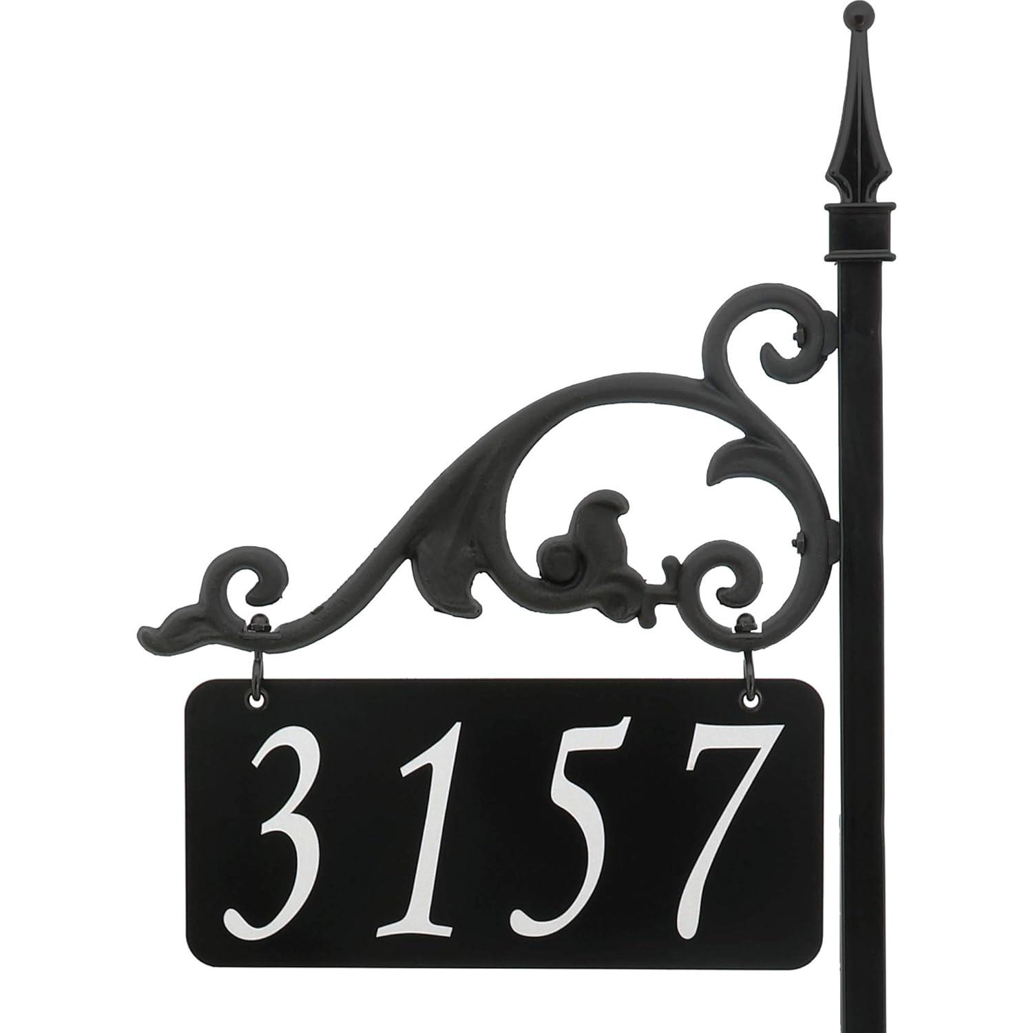Address America USA Handcrafted Annandale Double-Sided Reflective Address Sign - 30" Pole