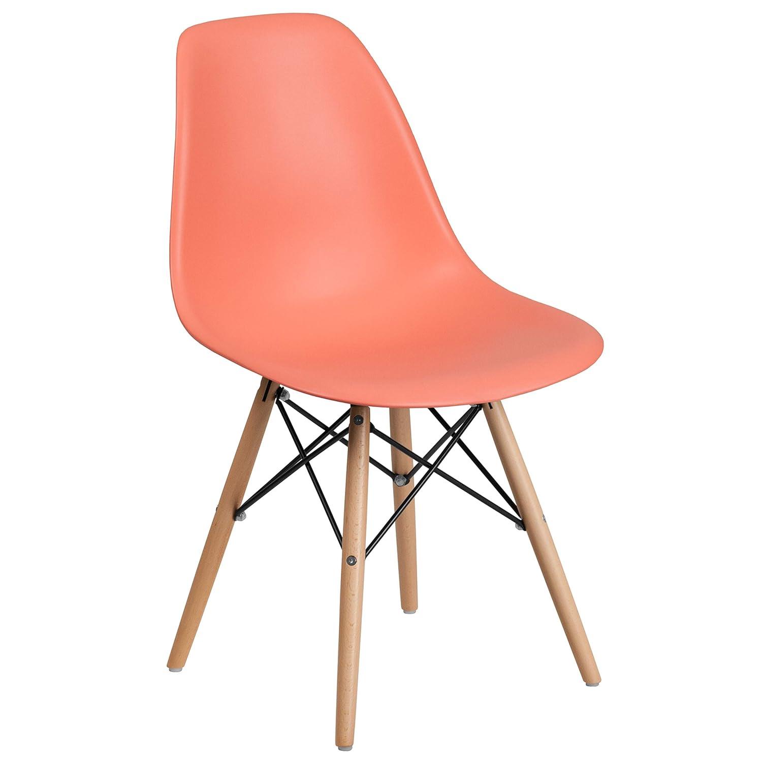 Flash Furniture Chair with Wooden Legs for Versatile Kitchen, Dining Room, Living Room, Library or Desk Use (Set of 2)