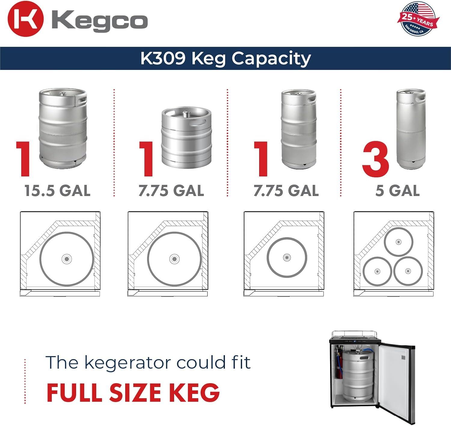 Kegco Kegco Single Tap Freestanding Kegerator with Adjustable Temperature