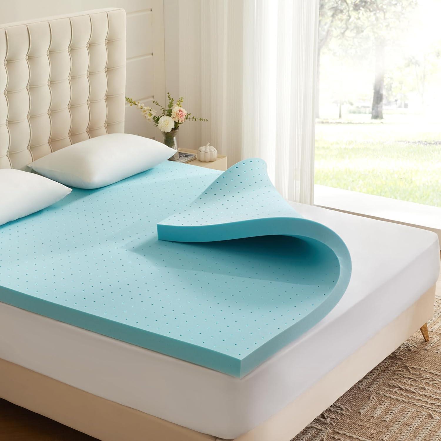 Full Blue Gel Memory Foam Mattress Topper