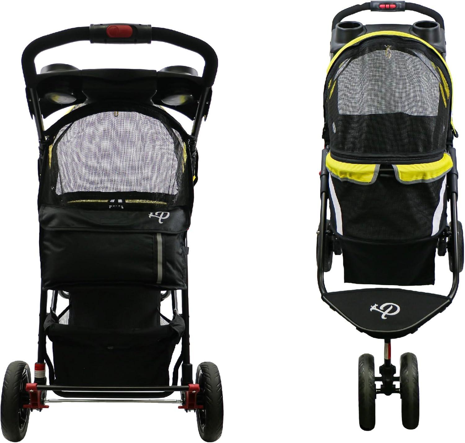 Petique Revolutionary Stroller, Dog Cart for Small to Medium Size Pets, Ventilated Pet Jogger for Cats & Dogs