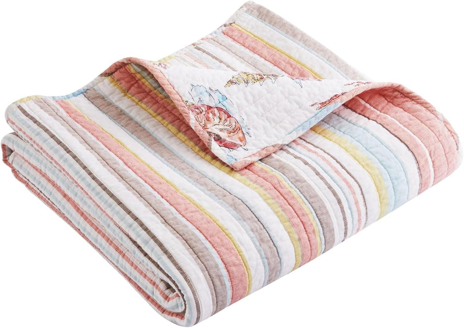 Brighton Coral Throw - One Quilted Throw - Levtex Home