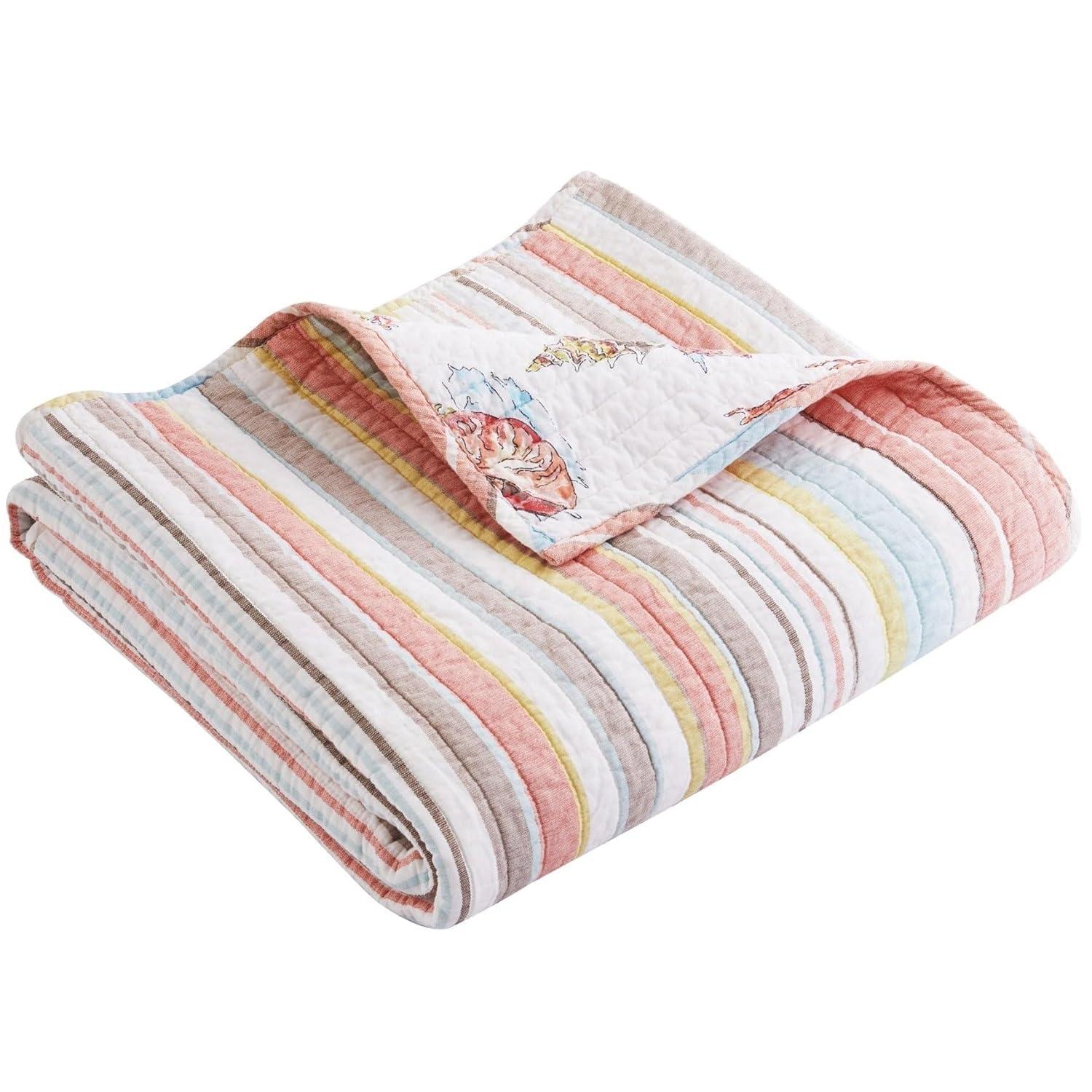 Brighton Coral Throw - One Quilted Throw - Levtex Home