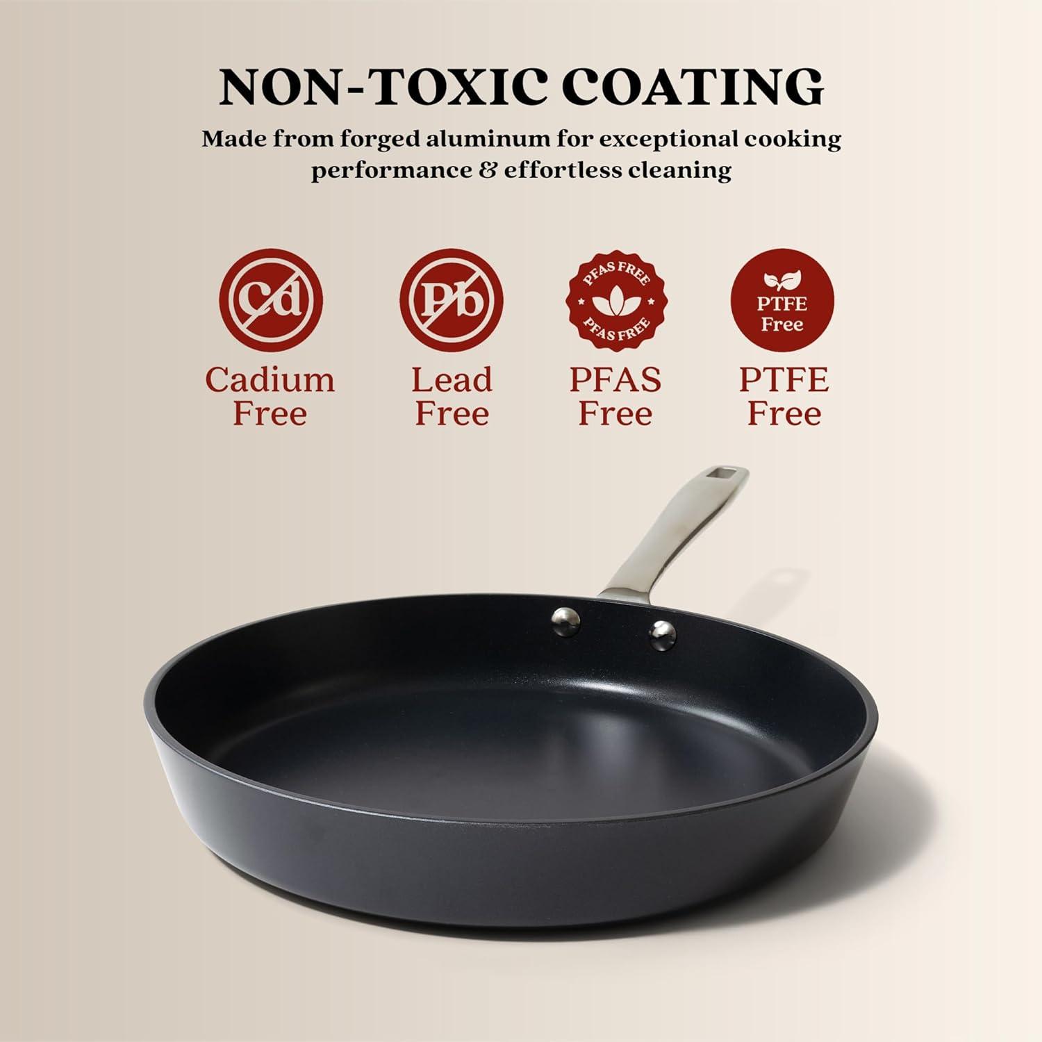 Alva Maestro Ceramic Nonstick Frying Pan Skillet Non Toxic Omelette Pan Kitchen Cookware PFAS, PFOA & PFTE Free, for Cooking Pan Set, Induction Safe, Add to Your Pots and Pans Set Cookware