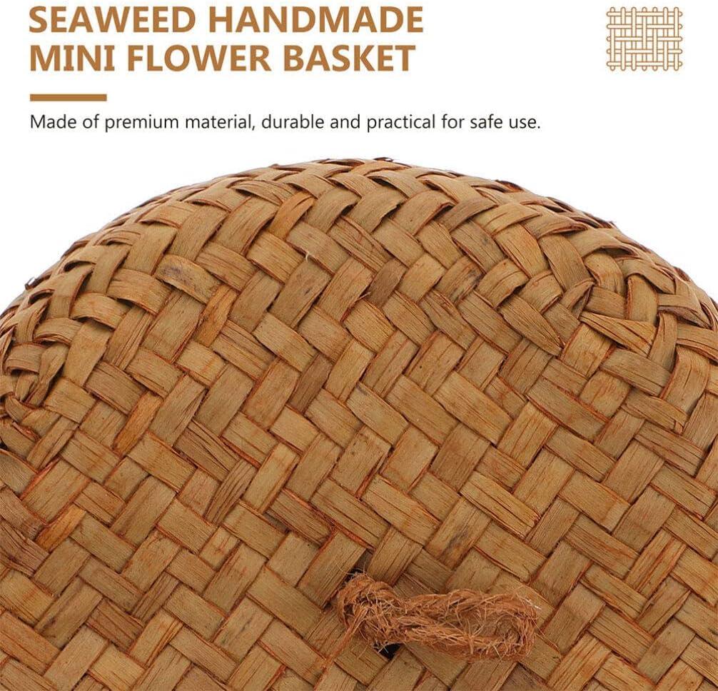 2 Pcs Sea Small Basket with Lid Flower Box Woven Gift Practical