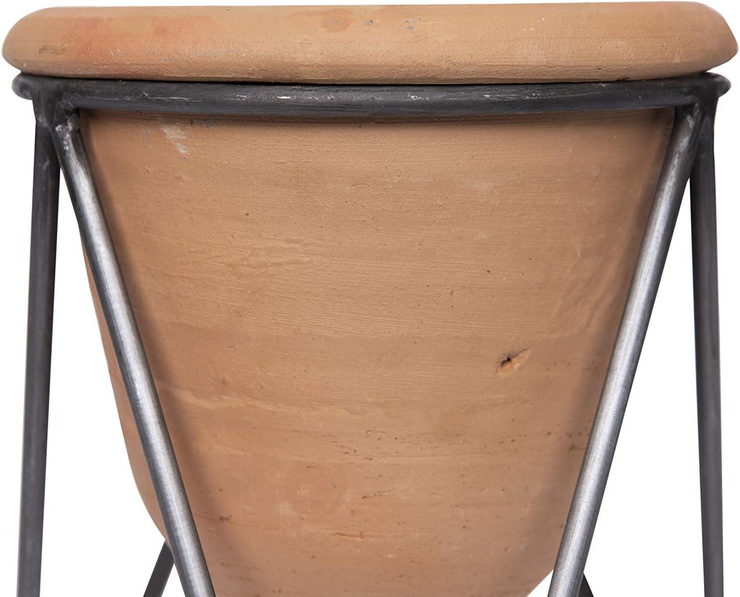 Terracotta Planter with Metal Stand