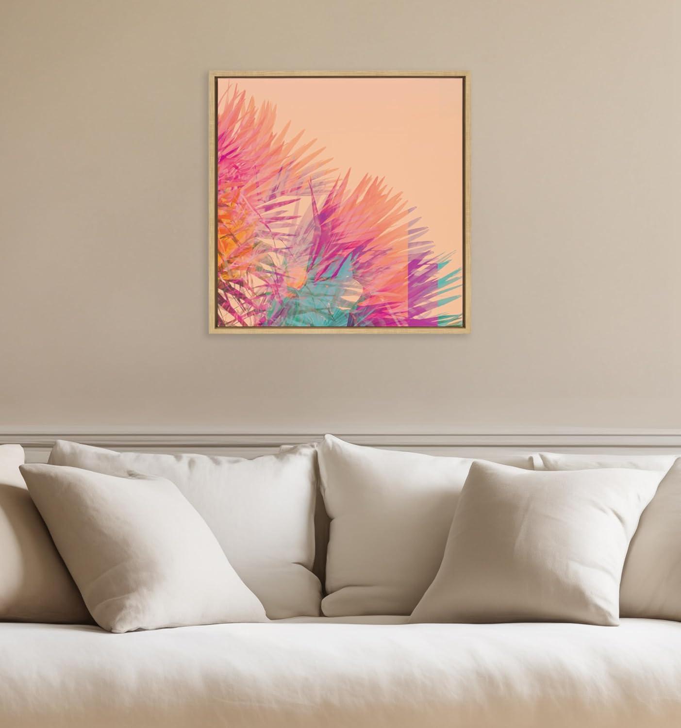 Kate & Laurel All Things Decor 22"x22" Sylvie Sun Burn 2 Wall Art by Alicia Bock Natural: Contemporary Canvas, Framed Digital Art