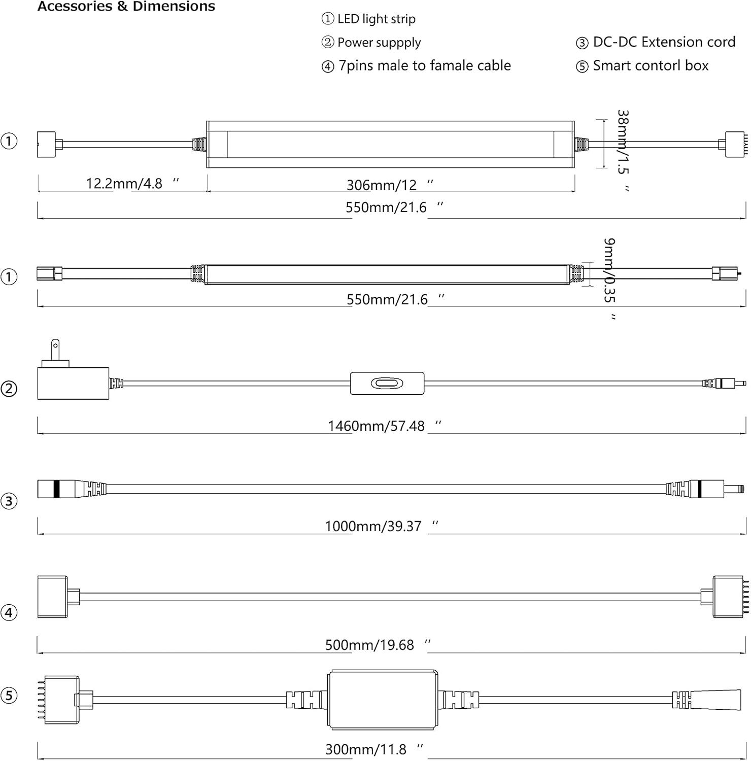 Smart Under Cabinet Lighting Strip Lights White & Color Changing Dimmable Work with Alexa Google Smart Thing Phone App, RGB Multi Colored Lamp for Kitchen Counter Light Fixture (6 Lights Bar Kit)