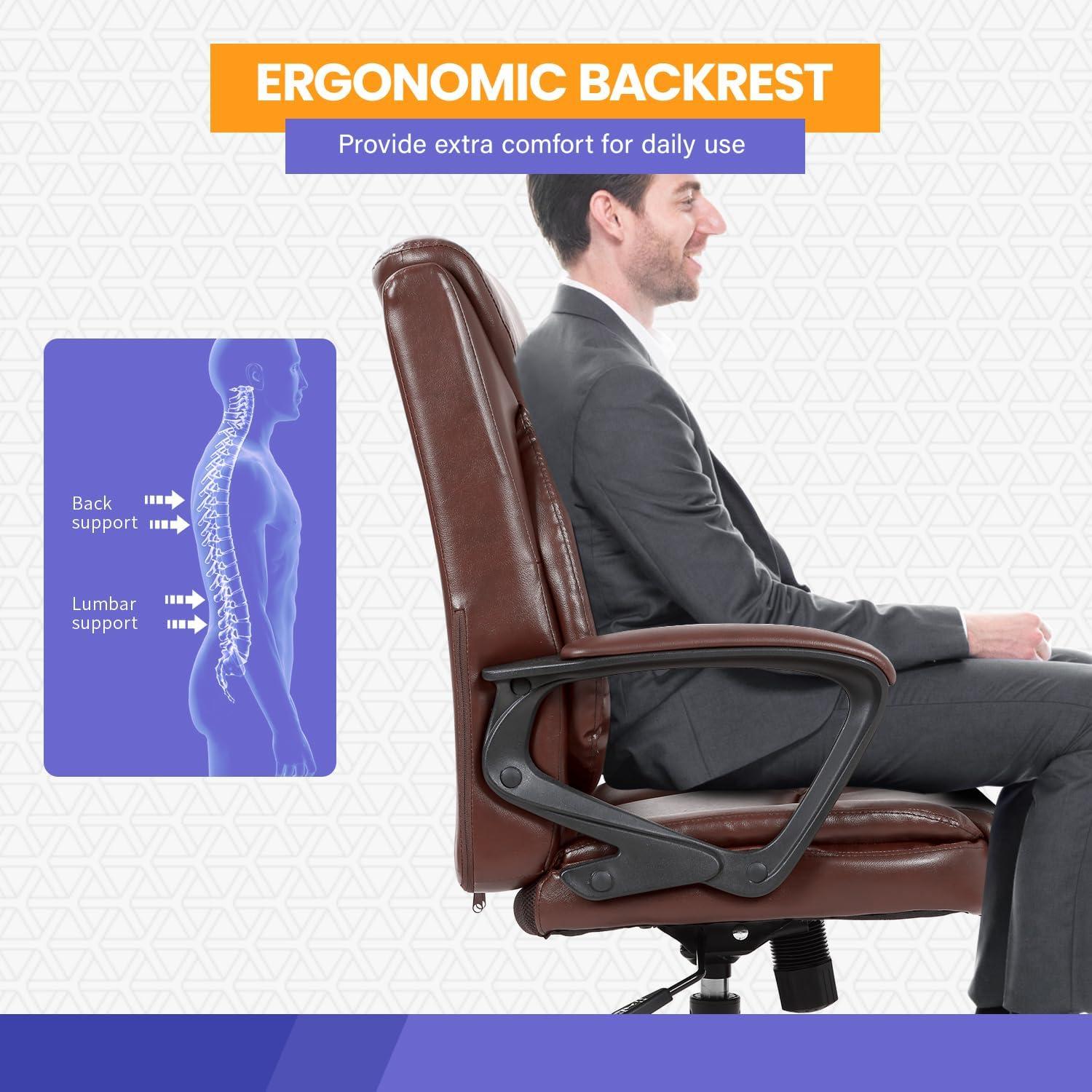 BestOffice Ergonomic Office Chair, Lumbar Support, Swivel Rolling for Men, Women(Black)