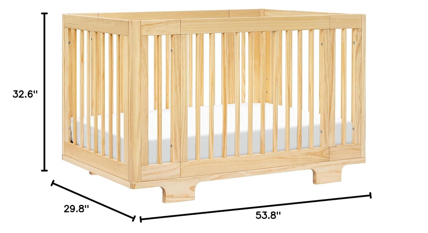 Babyletto Yuzu Natural Wood 8-in-1 Convertible Baby Crib with All Stages Conversion Kit