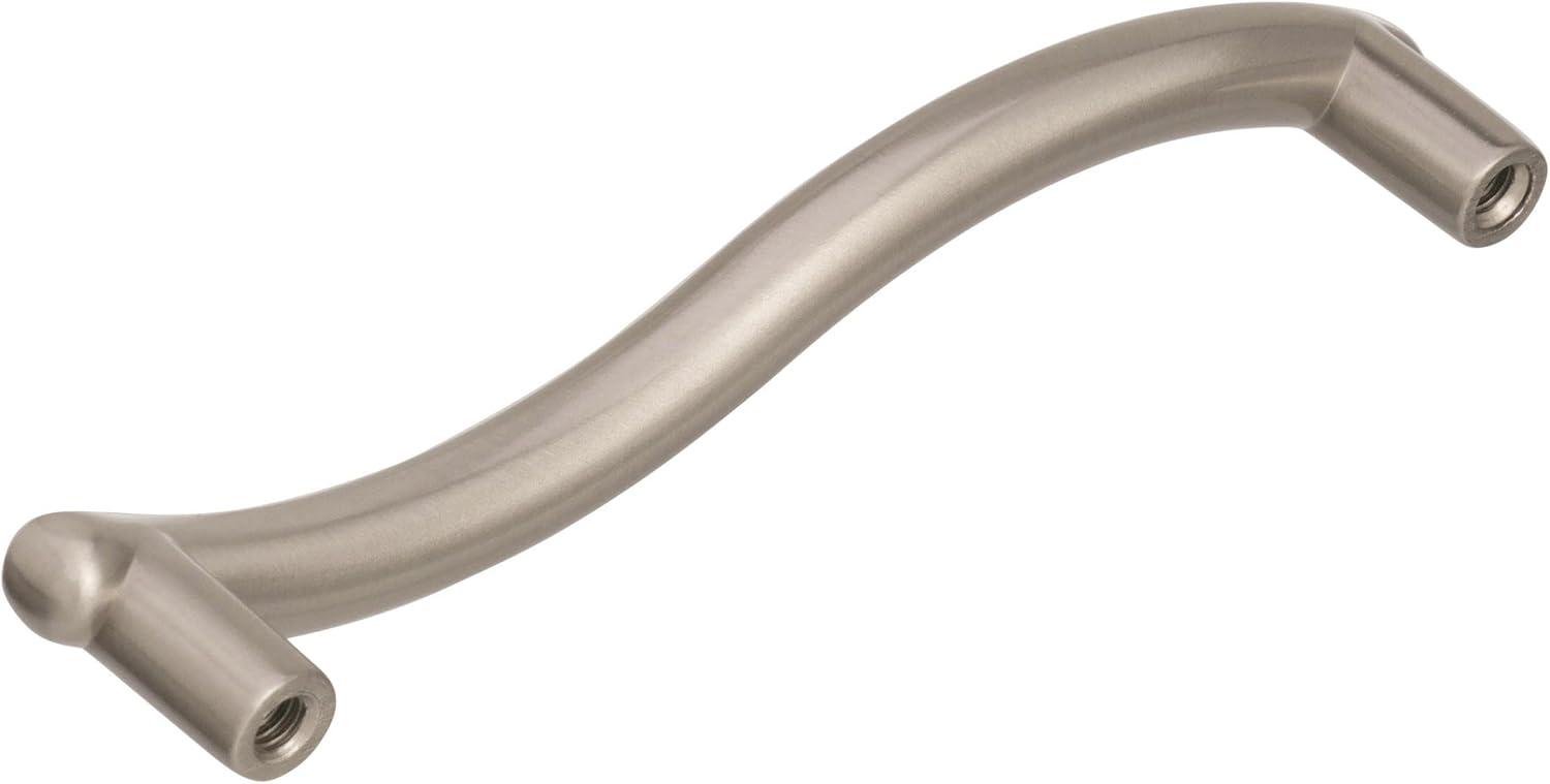 Satin Nickel 3-3/4 Inch Modern Cabinet Pull with Mounting Hardware