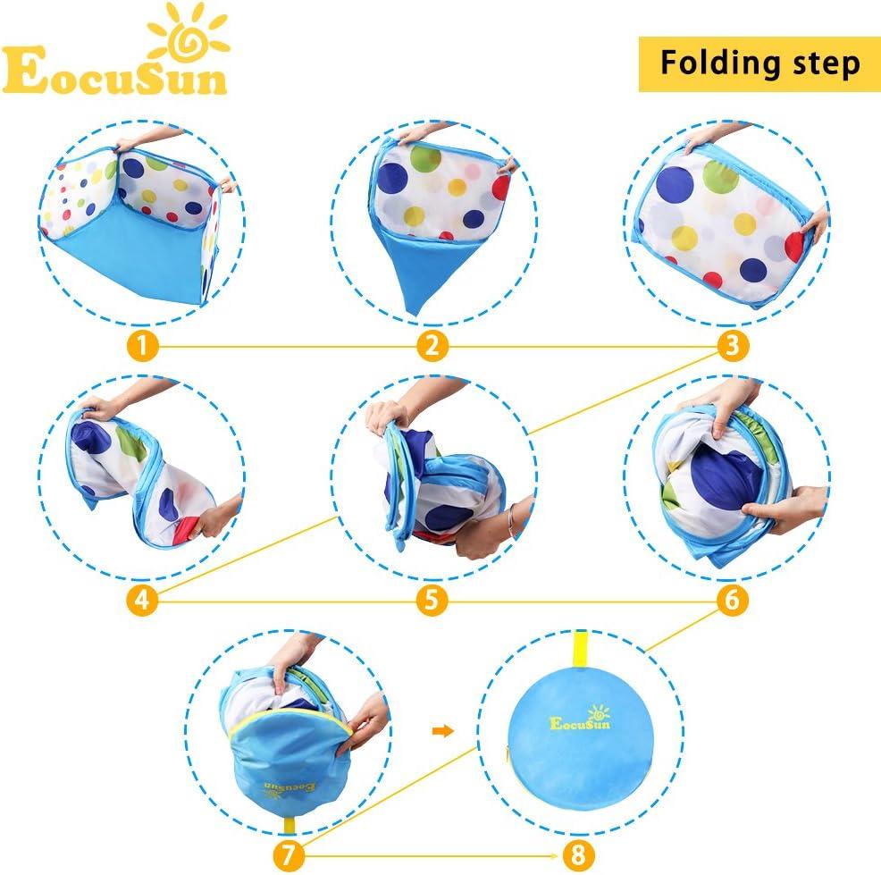 EocuSun Kids Ball Pit Large Pop Up Toddler Ball Pits Tent for Toddlers Girls Boys for Indoor Outdoor Baby Playpen w/Zipper Storage Bag, Balls Not Included (Blue)