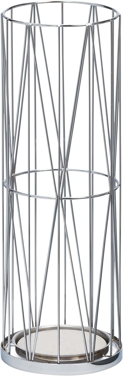 Mango Steam Pluvian Soakstone Metal Umbrella Holder For Living Room or Entryway, Silver