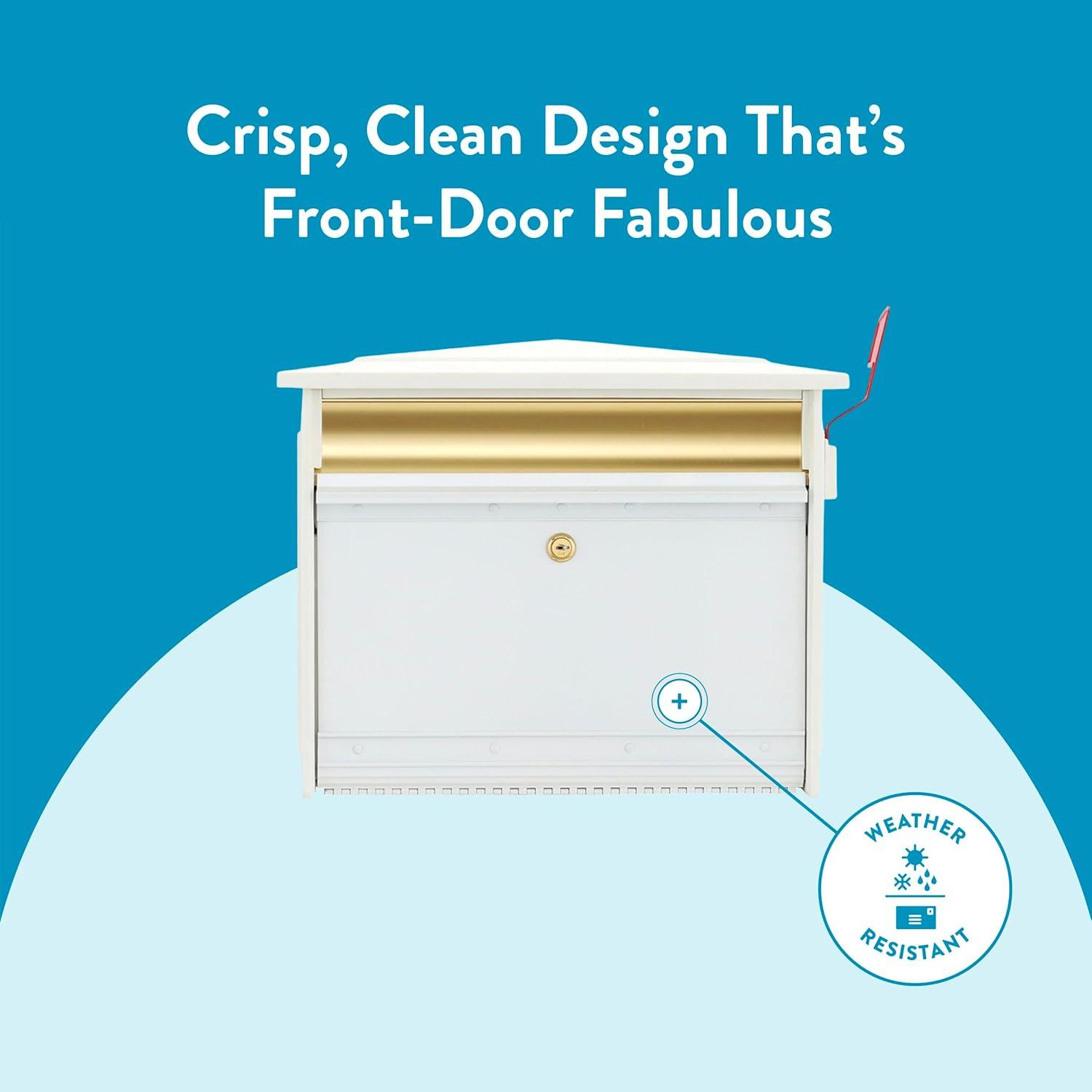 Architectural Mailboxes Mailsafe Locking, Plastic, Medium, Wall-Mount Mailbox in White