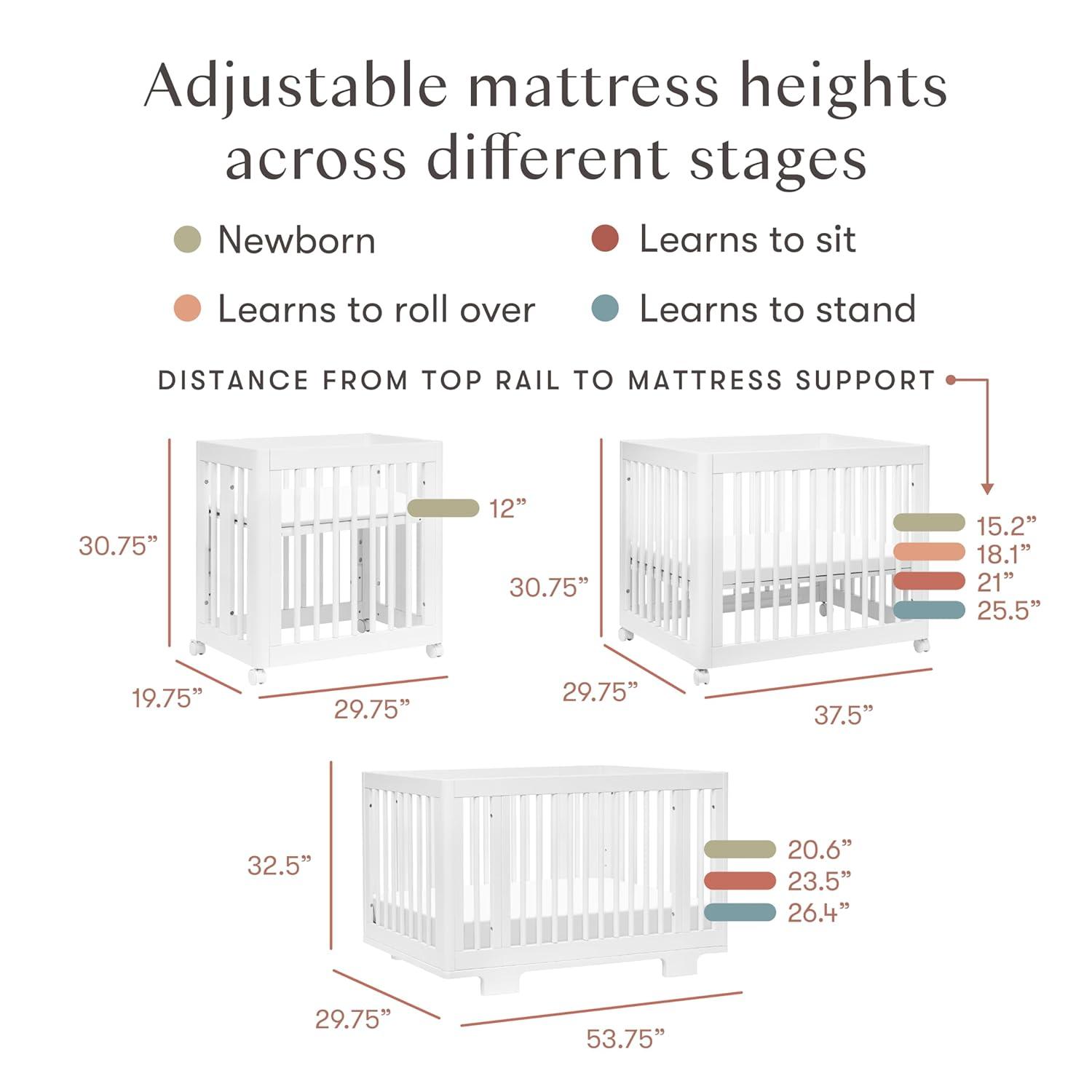 Yuzu 8-In-1 Convertible Crib With All-Stages Conversion Kits