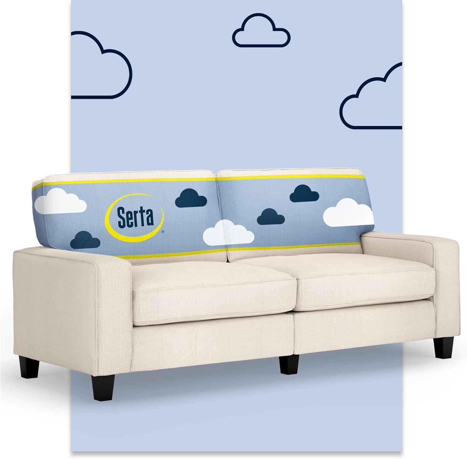 Serta Palisades 78" Track Arm Sofa, Easy Care Fabric, Soft Pillow Back, Pocket Coil Seat Cushions