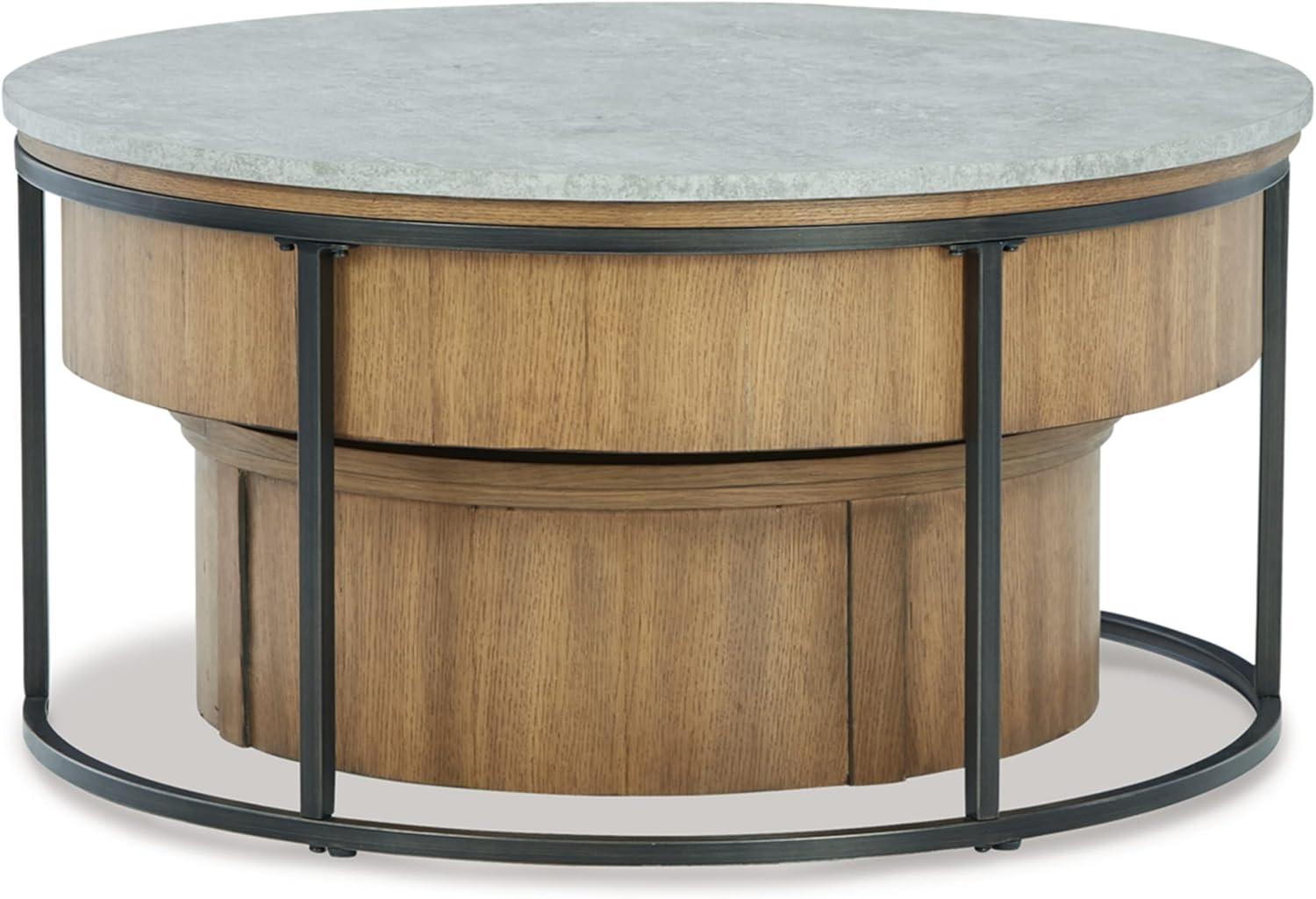 Signature Design by Ashley Contemporary Fridley Nesting Coffee Table (Set of 2)  Gray/Brown/Black