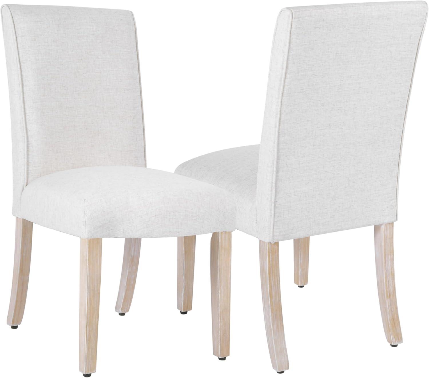 Set of 2 Scalloped Detail Dining Chairs Cream - HomePop