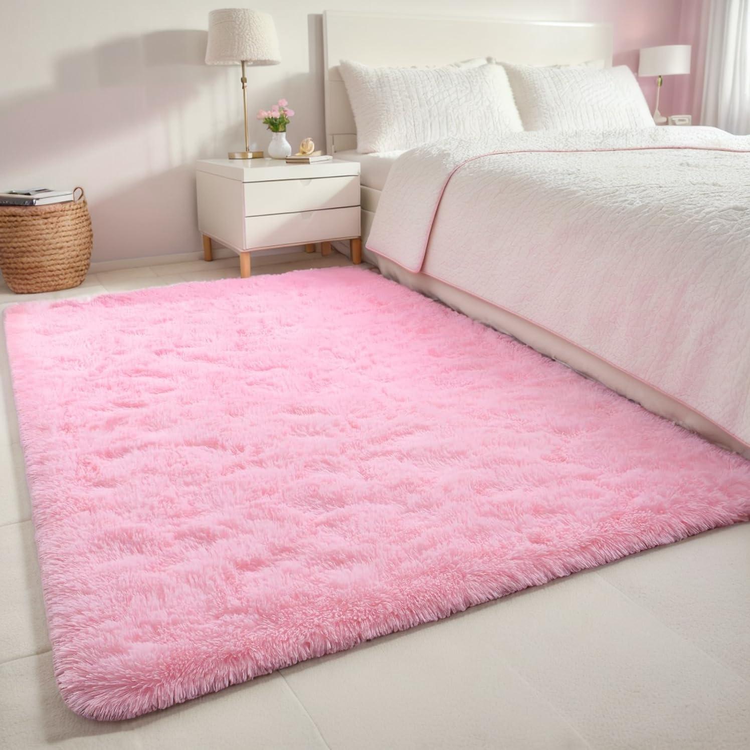 Noahas Soft Fluffy Area Rug for Living Room Bedroom Shaggy Accent Carpets for Kids Girls Rooms,8'x10',Red
