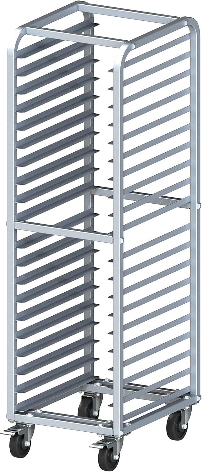 Heavy Duty 20-Tier Aluminum Sheet Pan Rack with Brakes