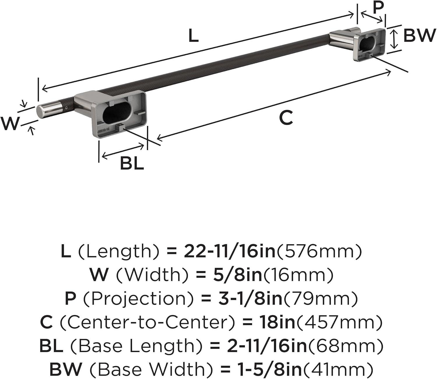 Amerock Esquire Wall Mounted Towel Bar