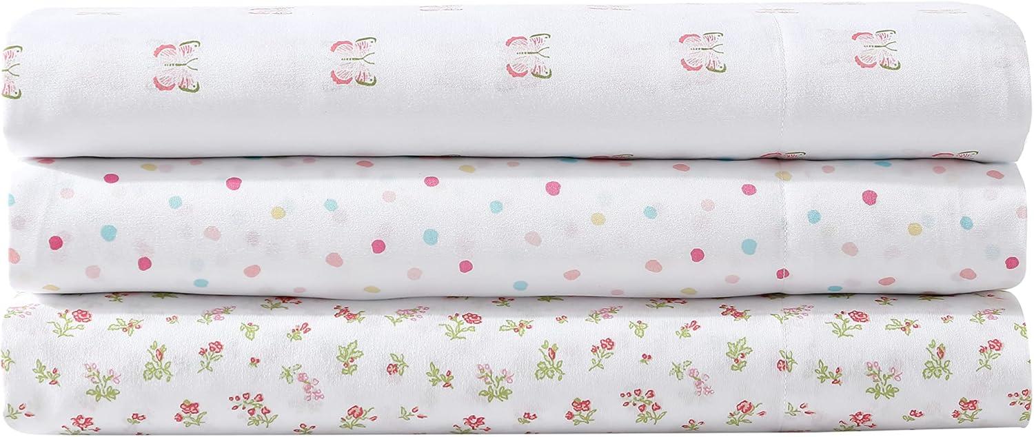 Mae Pink Floral Queen Polyester Microfiber Sheet Set