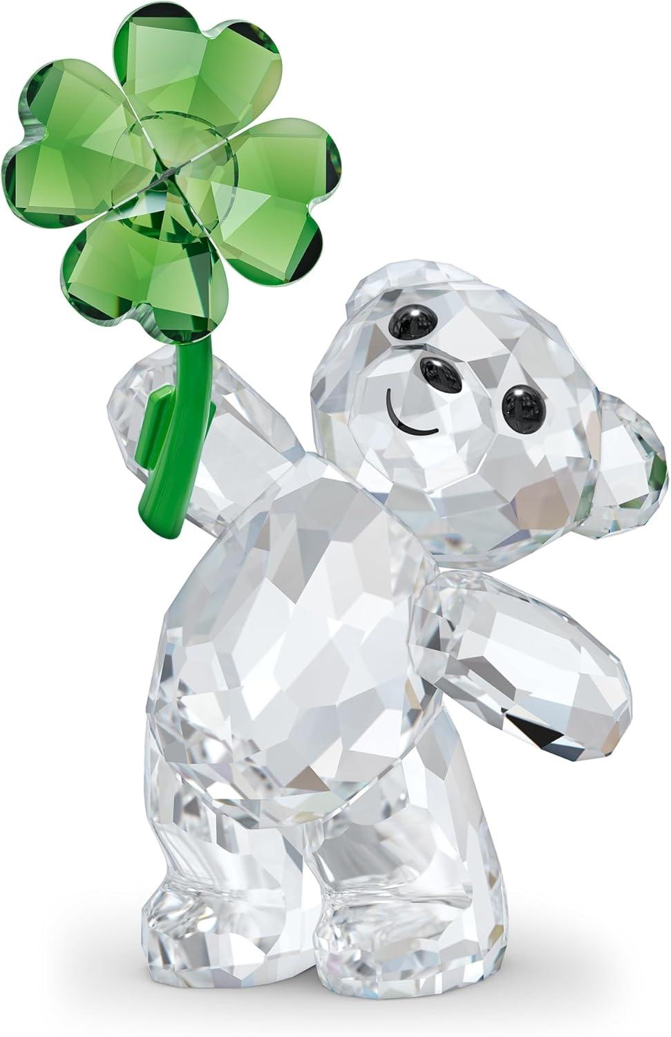 Kris Bear Crystal Figurine with Green Clover