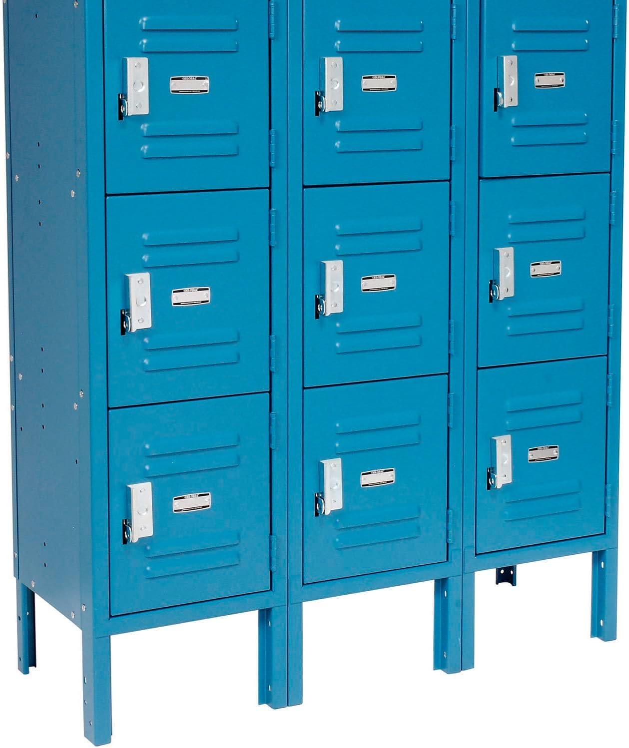 Global Industrial  12 x 15 x 12 in. Six Tier Global Locker with 18 Door Ready to Assemble - Blue