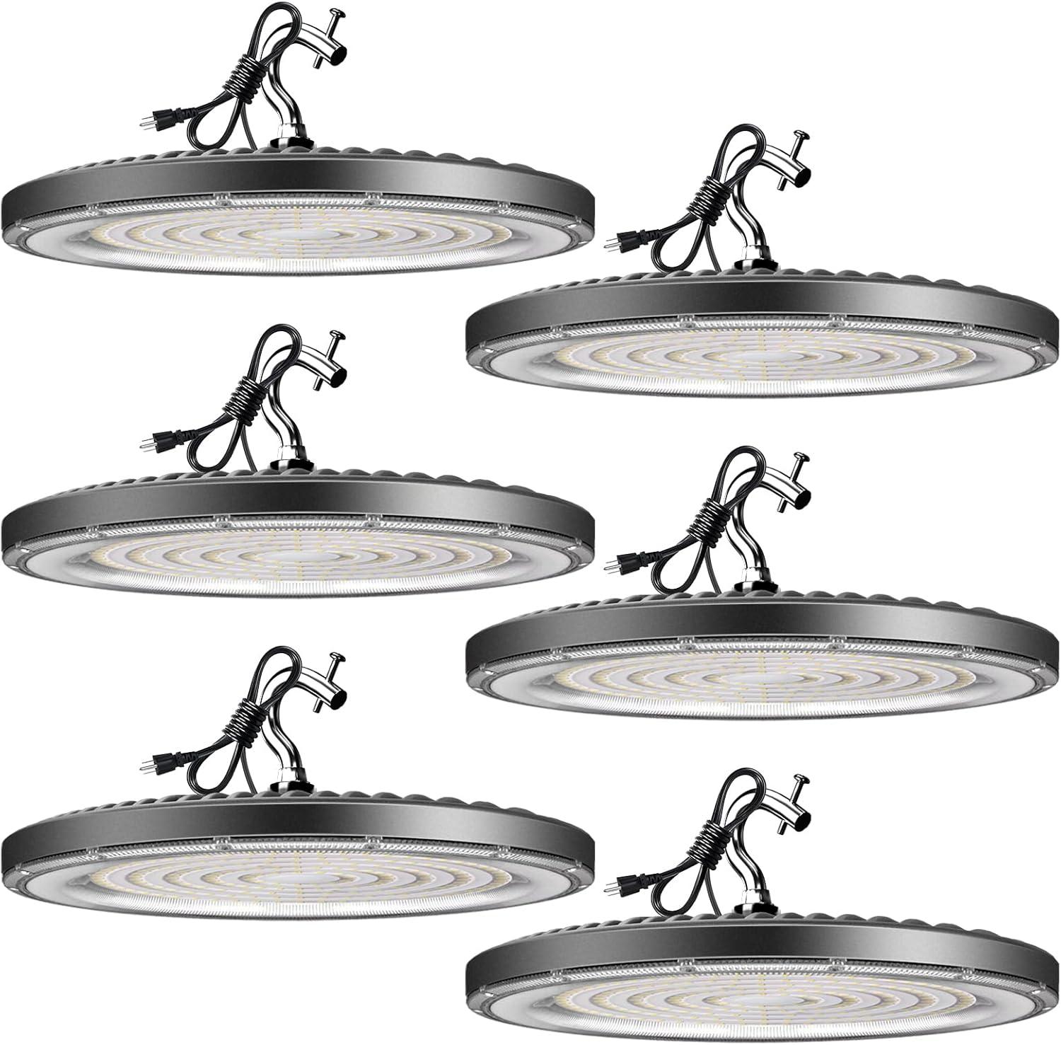 Lightdot 100W LED High Bay Light for Shop/Barn 5000K 14000LM (Eqv. to 400W HPS/MH) High Bay LED Lights with Plug for Commercial Warehouse Lighting-ETL Listed 5Pack