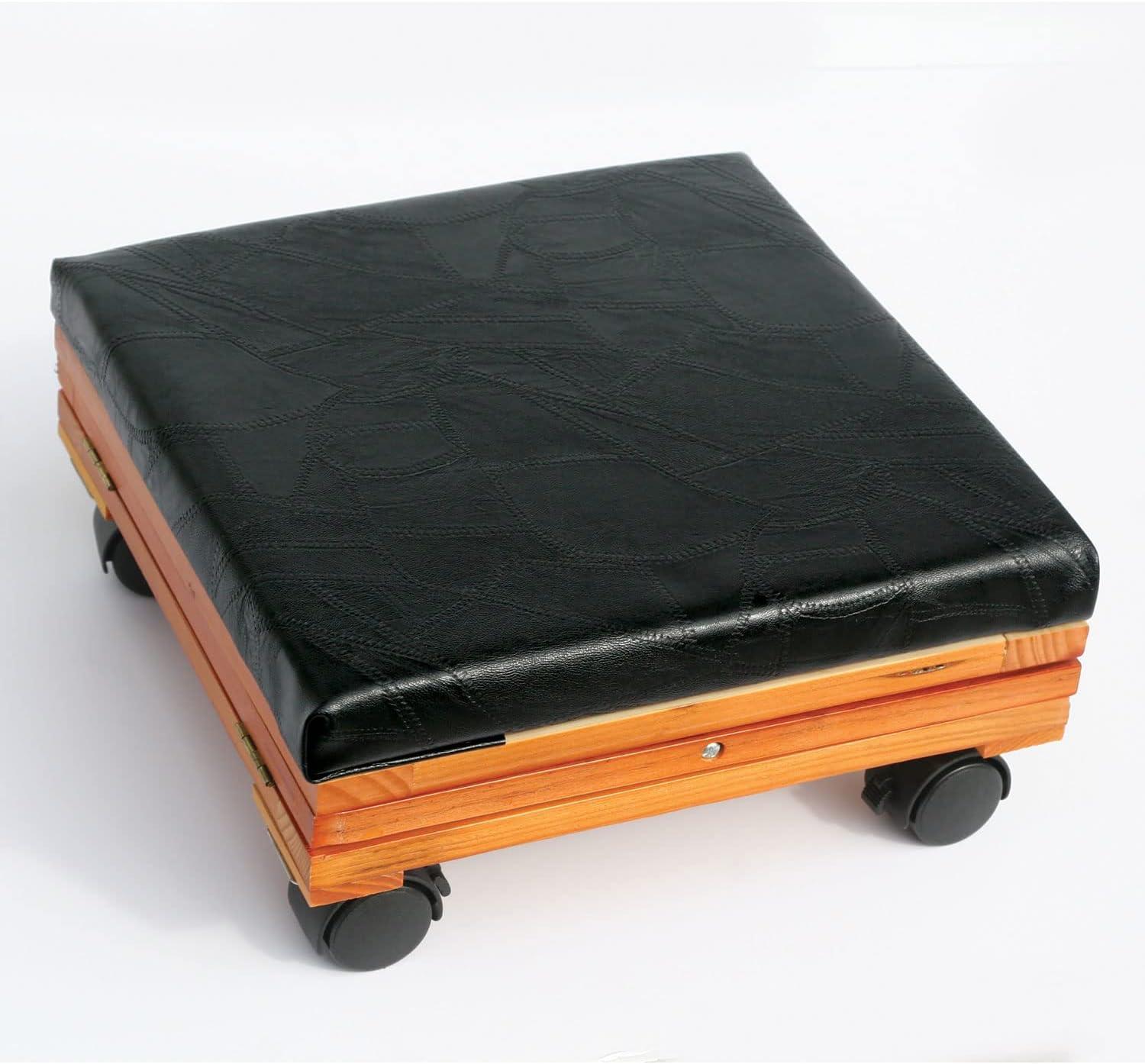 Adjustable Fold-a-Way Leather Foot Rest