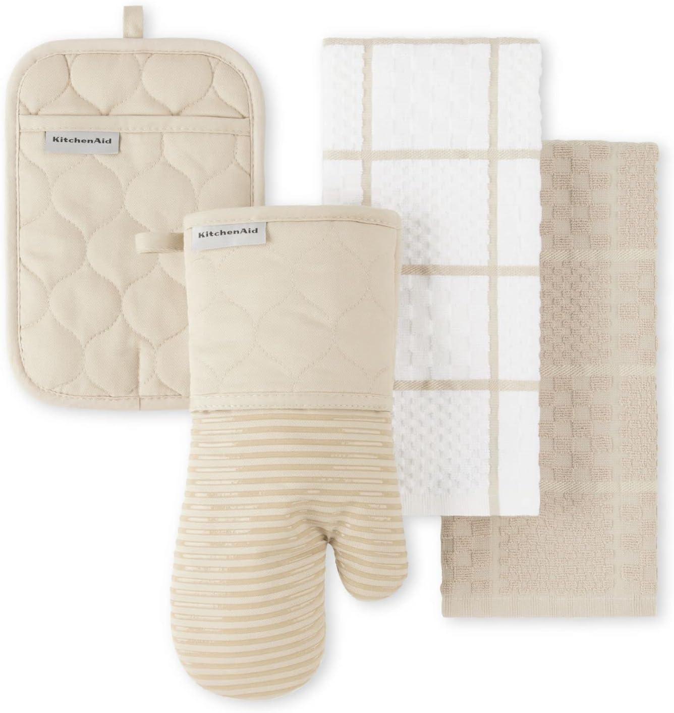 KitchenAid Onion Quilt Kitchen Towel, Oven Mitt & Potholder Set 4-Pack