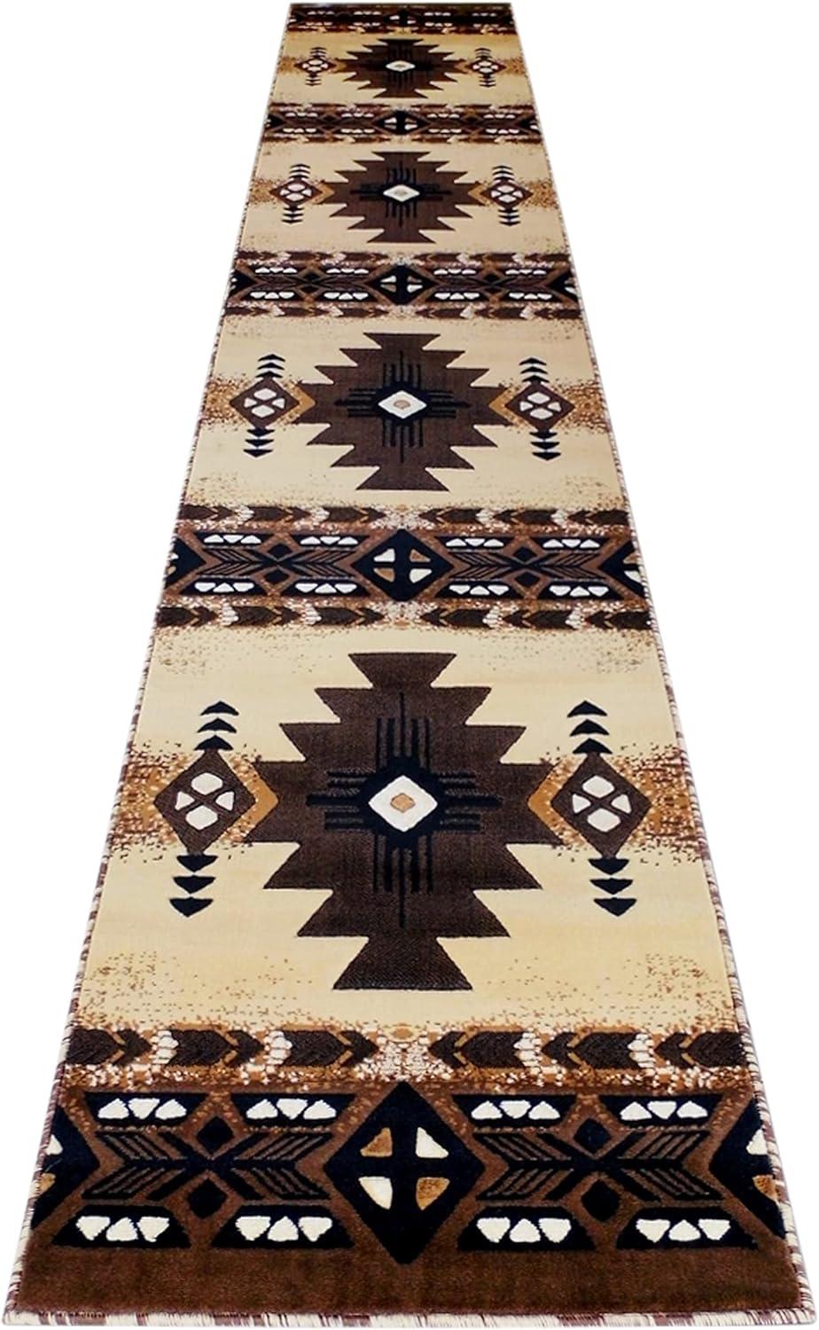 Flash Furniture Mohave Rectangular Southwestern Black, Beige, Brown Area Rug, 3' x 16'