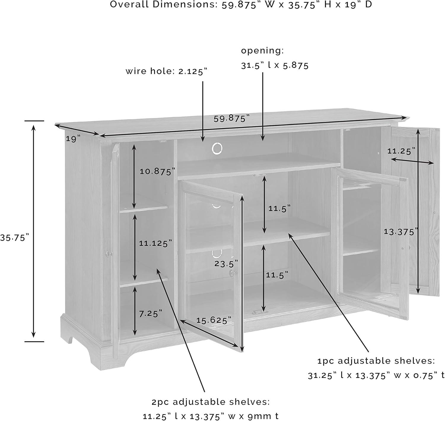 Campbell TV Stand for TVs up to 60" White - Crosley