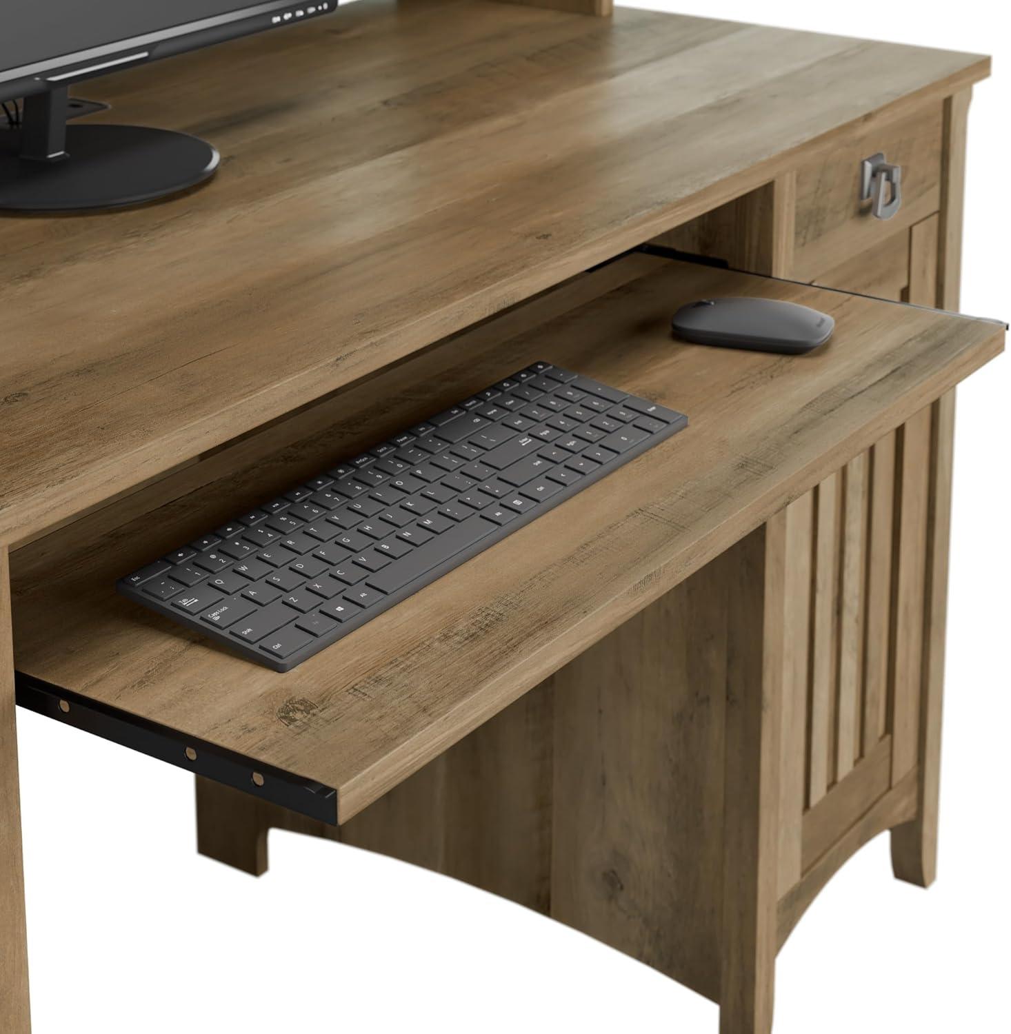 Bush Furniture Salinas Mission 48" Computer Desk and Hutch, Reclaimed Pine