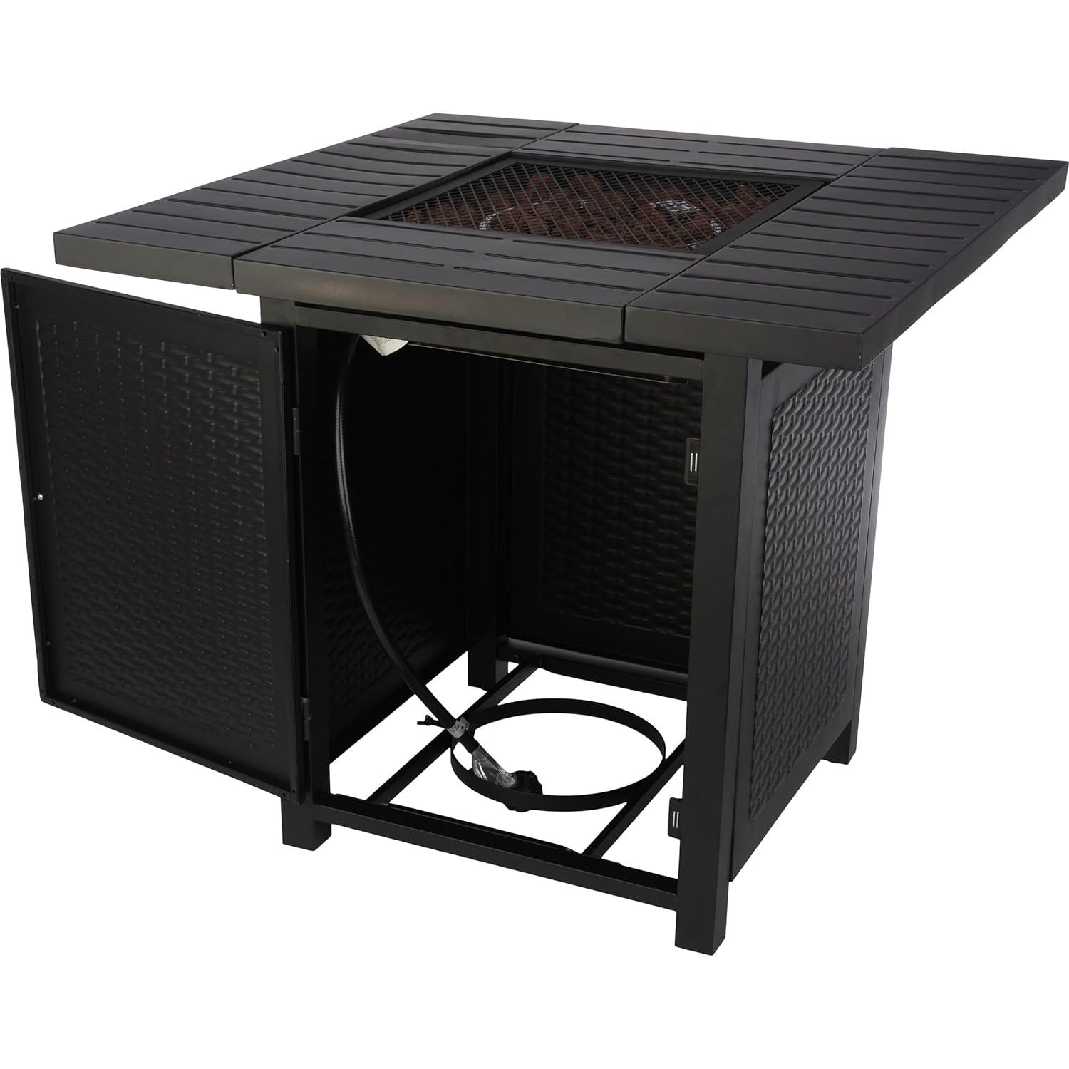 Pure Garden Propane Fire Pit - 30-Inch Outdoor Fireplace - 50,000 BTU Firepit - Fire Table with Electric Ignition, Lava Rocks, and Cover by Pure Garden